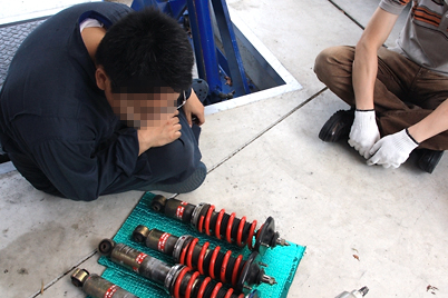 大阪舞洲ジムカーナに向けて準備など。 - 車高調のお掃除＆リセッティング -2 